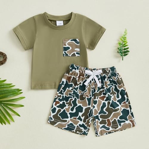 Brvxia Toddler Summer dinosaur Print T-Shirt Shorts Set for Boys