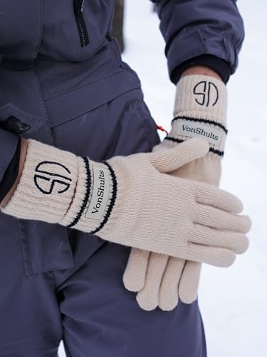 VonShults Merino Wool Winter Gloves Elastic Stylish for Men Women