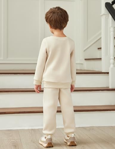 Arshiner Boys Round Neck Long Sleeve Sweatshirt Pants Set - Toddler FallWinter Clothes