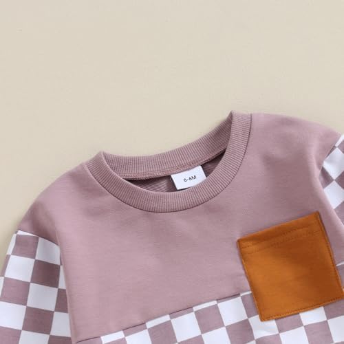 Toddler Baby Checkered Plaid Clothes Set 2Pcs