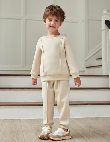 Arshiner Boys Round Neck Long Sleeve Sweatshirt Pants Set - Toddler FallWinter Clothes