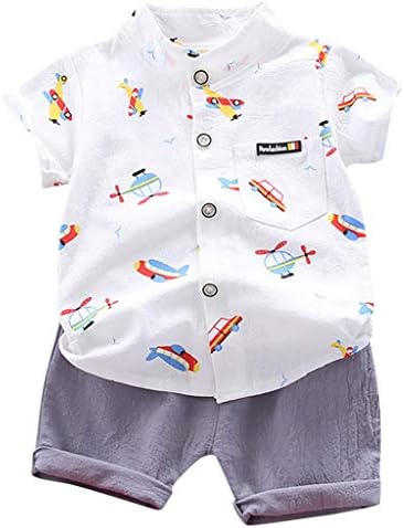 Toddler Cartoon Plane Gentleman Outfit Set for Boys 1