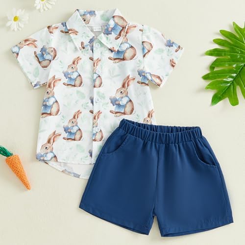 Summer Girly Look for Boys -Button-up Shorts Set