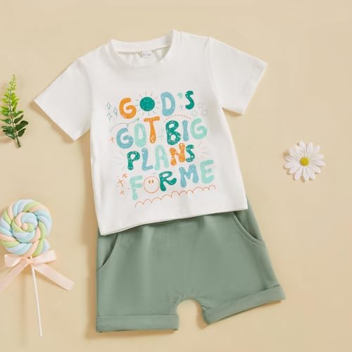 Murnouche Excavator Toddler Boys Summer Clothes Set