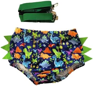 1st Birthday Baby Boys Dinosaur Romper Shorts Set