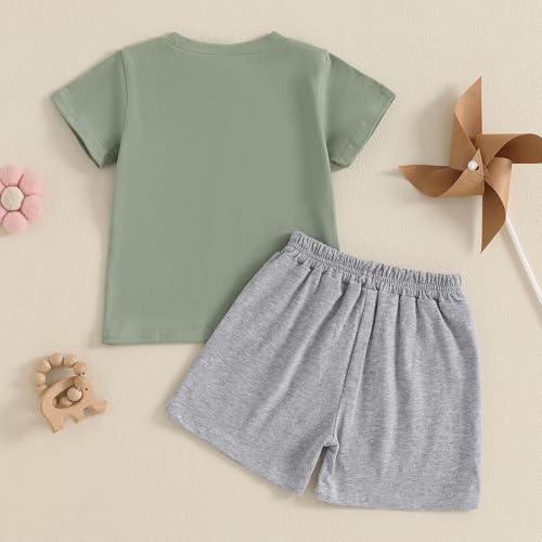 Summer Toddler Boys Outfit Set Dinosaur Print Summer Clothes for Boys