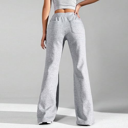 Wide Leg Flare Joggers Women - Drawstring High Waisted Cotton