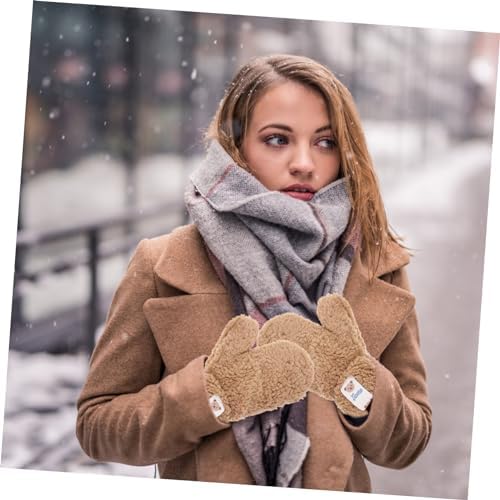 Cute WOFASHPURET Cartoon Winter Plush Mittens for Thickened Thermal Gloves