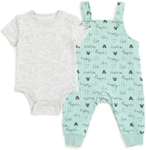 Disney Minnie Mouse and Mickey Mouse Baby Bodysuit and Overall Set