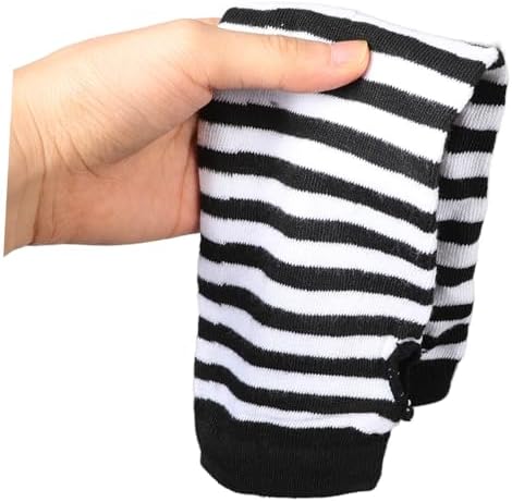Winter Long Fingerless Gloves for Women with Stripe Design