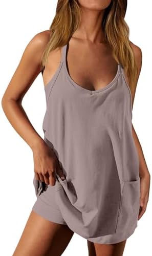 Cushion athletic spandex dress with shorts -