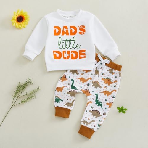 Cute Letter Dinosaur Toddler Boy Outfit - Soft Wobbly