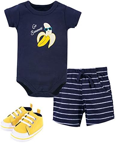 Hudson Baby Unisex Cotton Suit Shorts Shoes Set