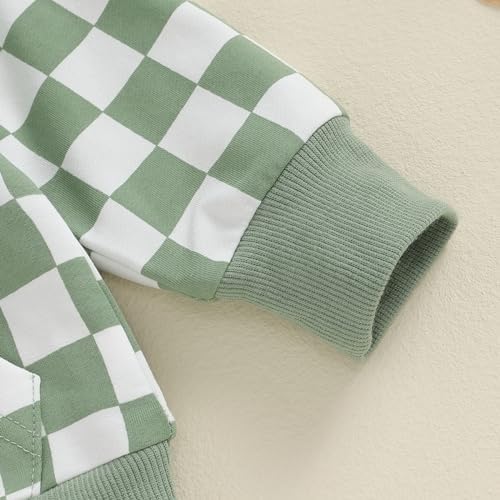 Classic Fall Outfit for Boys - Long Sleeve Pullover Checkers Set
