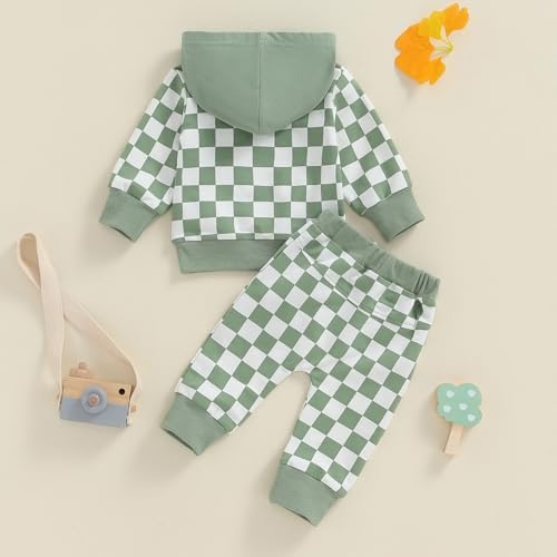 Classic Fall Outfit for Boys - Long Sleeve Pullover Checkers Set