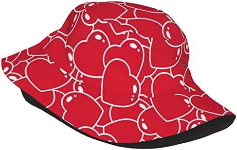 Beoek Heart Bucket Hat UV-protecting Sun Cap for Men Women