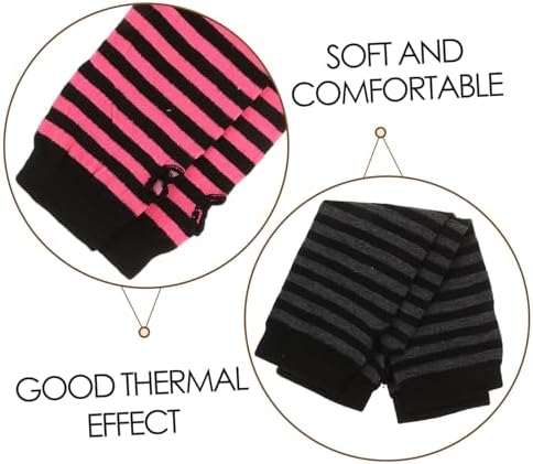 FOMIYES Stripe Fingerless Gloves for Women Tech Warm
