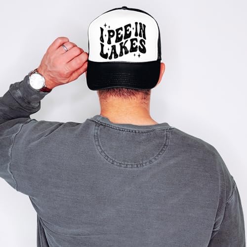 I Pee in Lakes Funny 5 Panel Snapback Trucker Hat