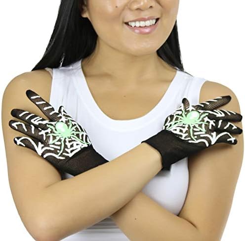 ToBeInStyle Halloween Skeleton Fishnet Gloves Spooky Comfortable