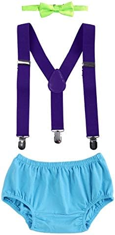 ODASDO Infant Boys First Birthday Party Cake Smash Outfit 3pcs Set