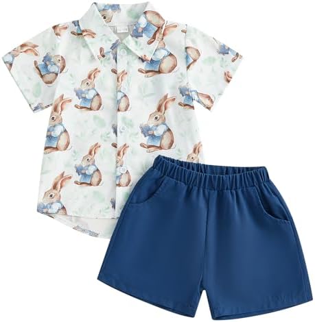 Summer Girly Look for Boys -Button-up Shorts Set