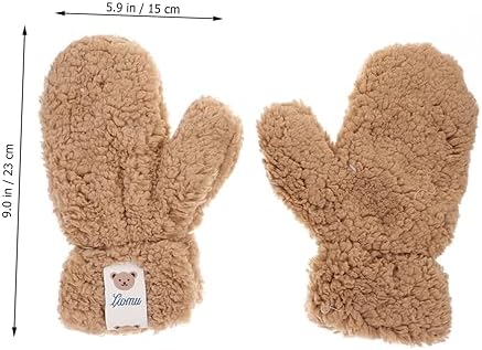 Cute WOFASHPURET Cartoon Winter Plush Mittens for Thickened Thermal Gloves