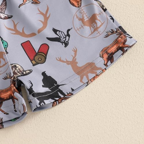 TODDLER BOY SUMMER OUTFIT HUNTING HUNTING DUCK DEER STDX CLOTHES SET