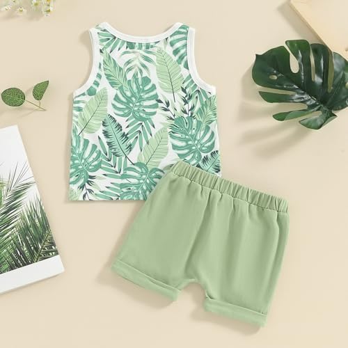 Coconut Print Baby Boy Summer Clothes Set