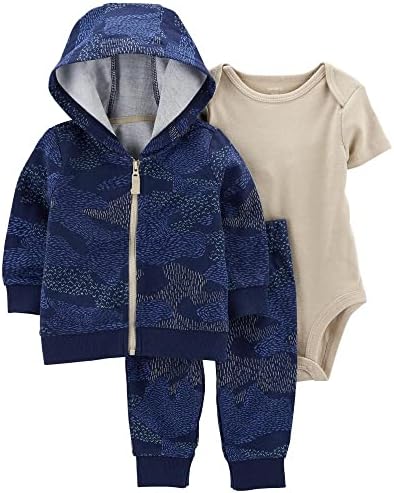 Simply Sweet Camo Navy Beige Carters Baby Boys Cardigan Sets