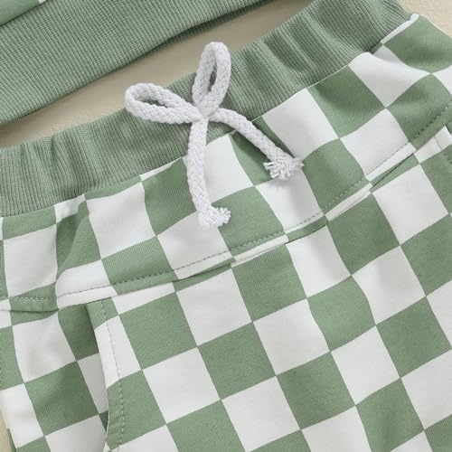Classic Fall Outfit for Boys - Long Sleeve Pullover Checkers Set