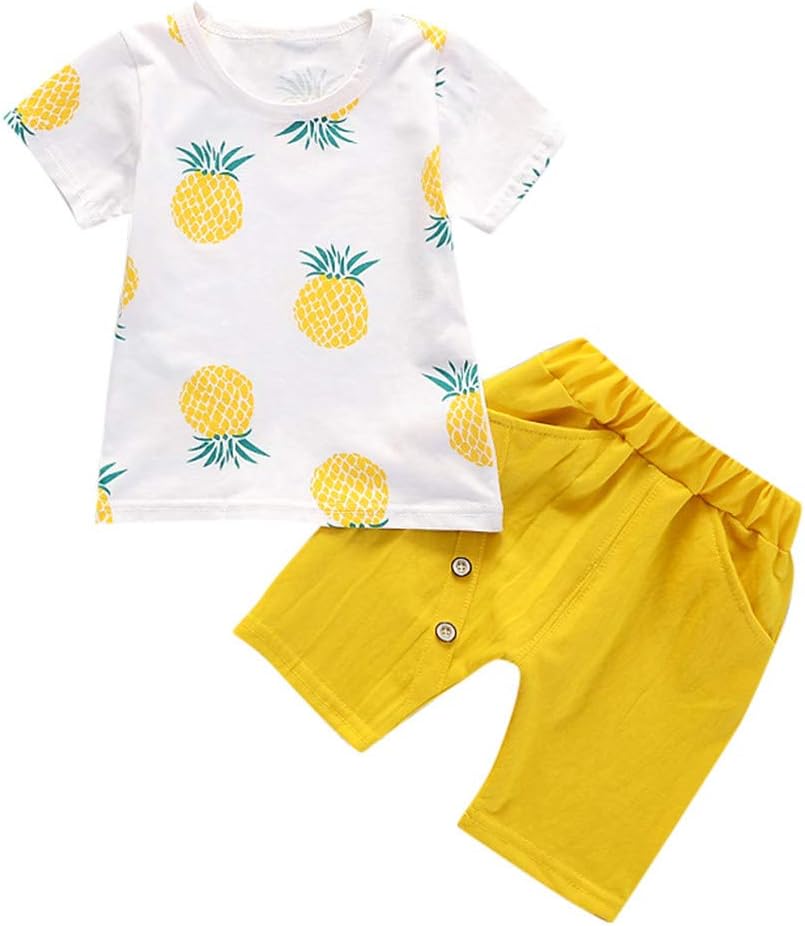 Clothing Set - Pineapple T-Shirts Shorts for Boys
