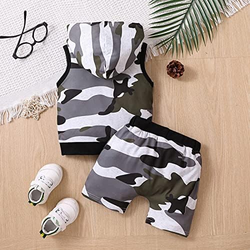 2T Toddler Boys Camouflage Hoodie Shorts Set