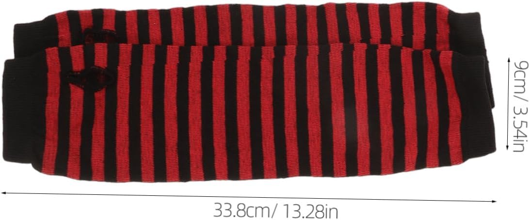 Cute Striped Fingerless Gloves Long Arm Warmers for Women Winter Protection