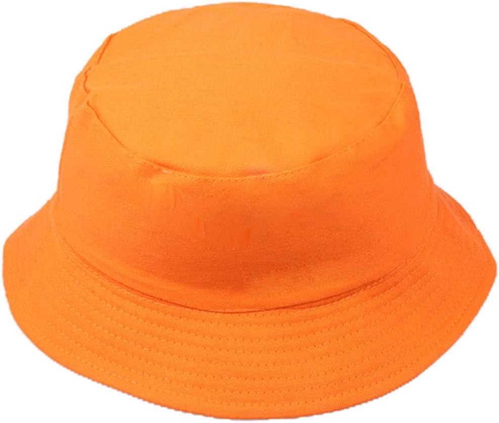 Unisex Orange Bucket Hat Fisherman Style