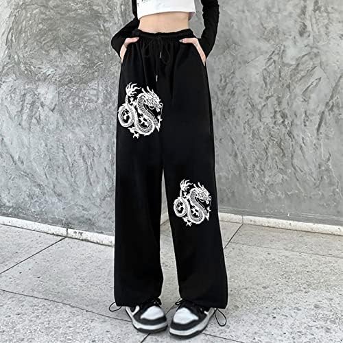Hasta Dragon Print High Waisted Sweatpants