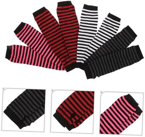 FOMIYES Stripe Fingerless Gloves for Women Tech Warm