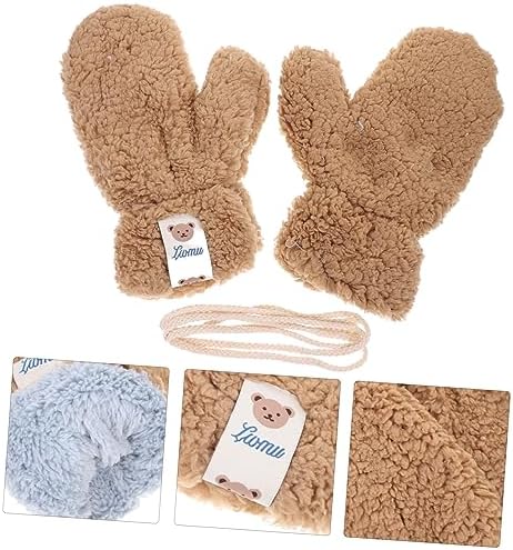 Homoyoyo Cute Winter Gloves with Plush Lining for Kids