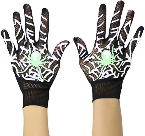 ToBeInStyle Halloween Skeleton Fishnet Gloves Spooky Comfortable