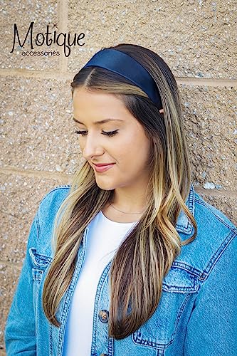 Navy Satin 2-Inch Hard Headband