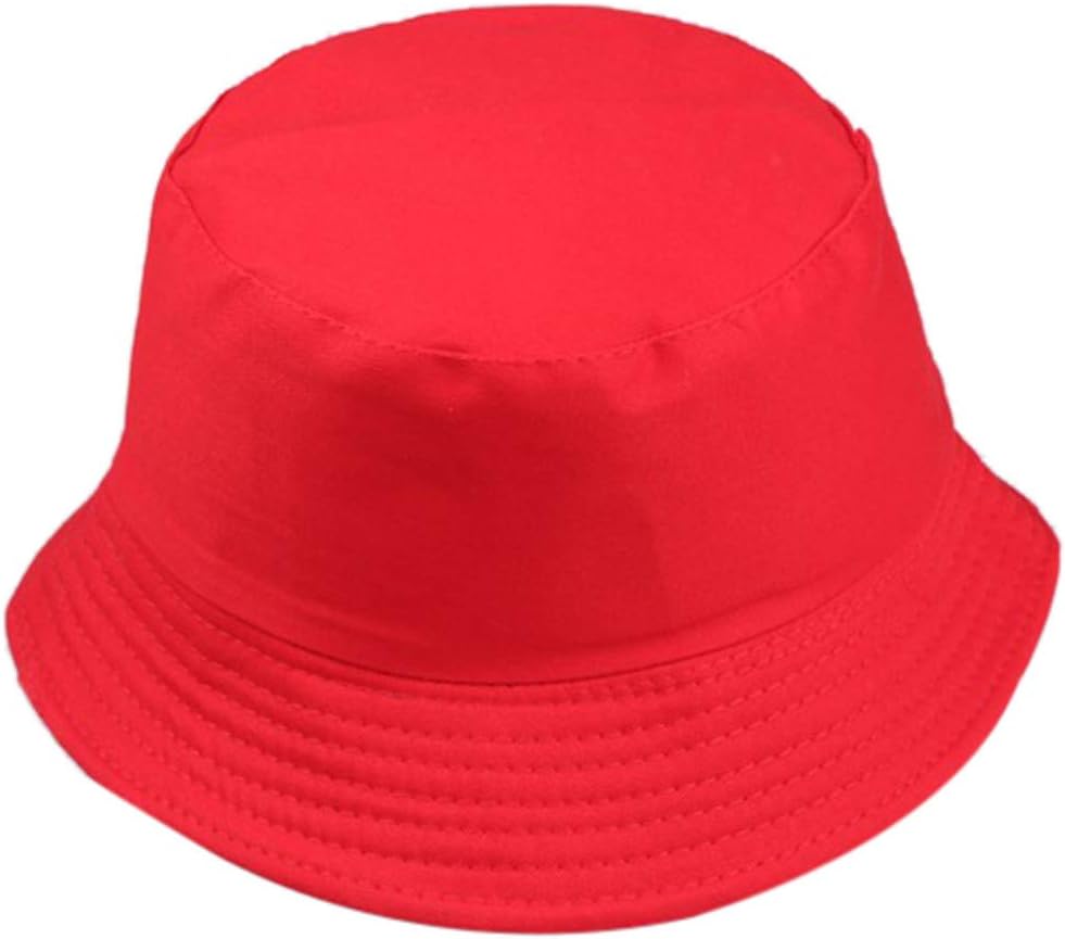 Red Unisex Fashion Bucket Hat Summer Fisherman Cap