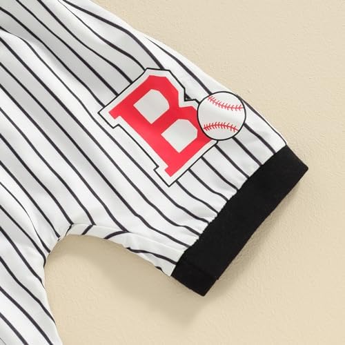 Baby Boy Baseball Outfit - Lightweight Romper Shorts Set for Summer