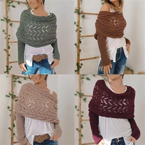 VYOCAO Womens Knitted Cable Shawl