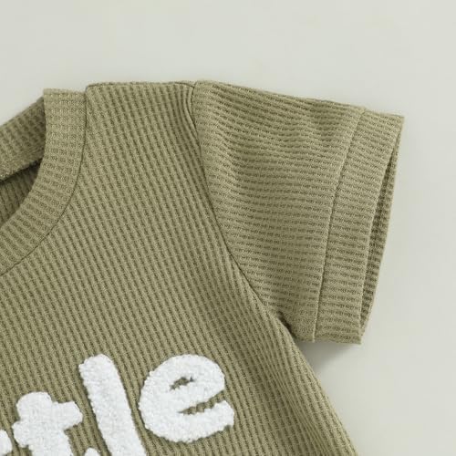 MERSARIPHY Newborn Boy Summer Waffle Knit Romper Set