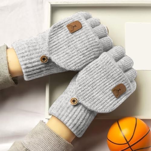 Winter Fingerless Gloves for Men Women Kids