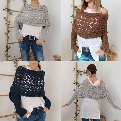 VYOCAO Womens Knitted Cable Shawl