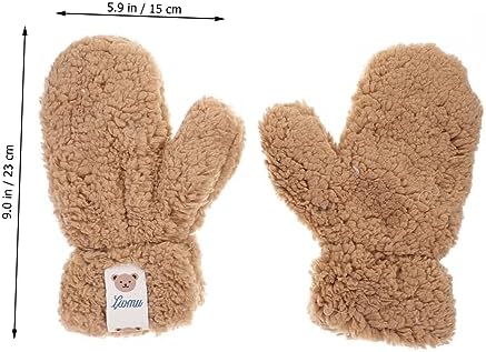 Homoyoyo Cute Winter Gloves with Plush Lining for Kids