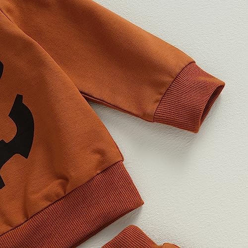SAYOO Halloween Baby Outfit 2Pcs Pumpkin Ghost Sweatshirts Jogger Pants