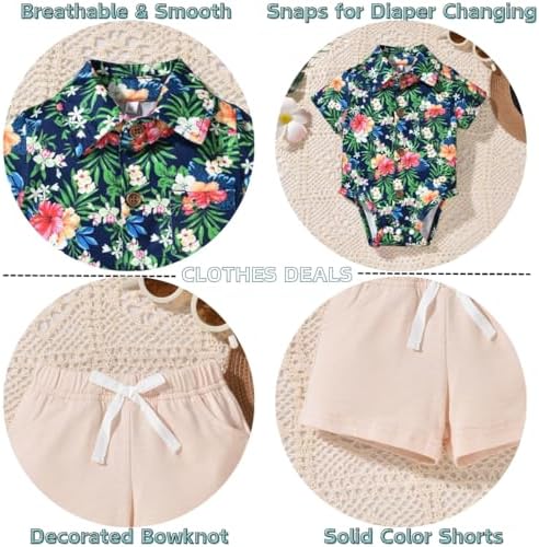 Baby Boy Hawaiian Romper Shorts Set