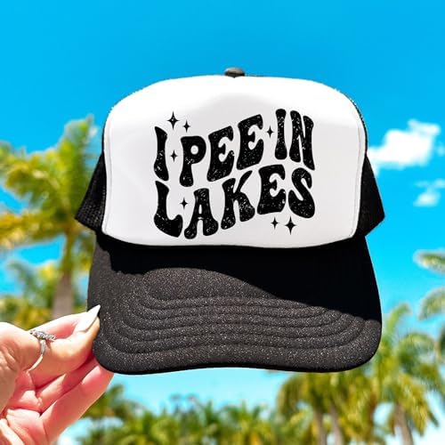 I Pee in Lakes Funny 5 Panel Snapback Trucker Hat