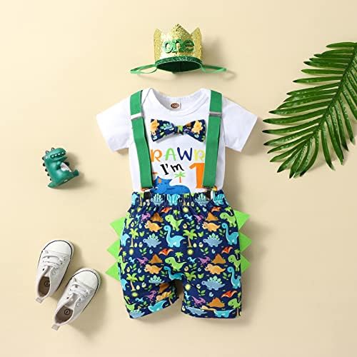 Beleva Baby Boys 1st Birthday Romper Suspenders Set